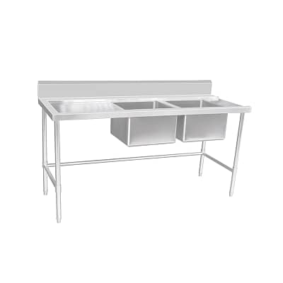 Kitchen Knock Stainless Steel Double Sink Dishwasher Bench