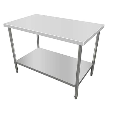 Kitchen Knock Stainless Steel Work Bench with Timber Layer, 1200×600mm, 304 Grade, Commercial Use