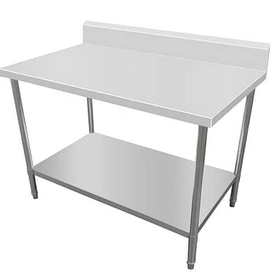 Kitchen Knock Stainless Steel Splashback Work Bench with Timber Layer 1200x600mm