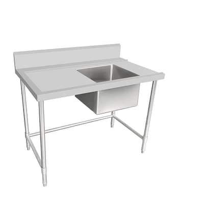Kitchen Knock Stainless Steel Single Sink Bench – Left Inlet