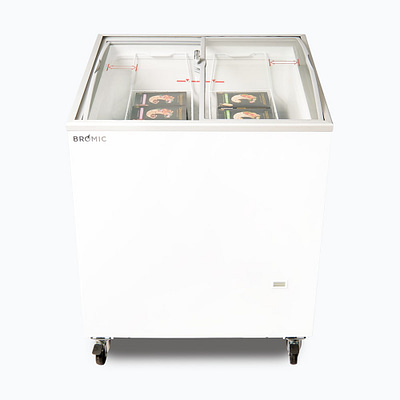 Bromic CF0200ATCG-NR 176L Curved Glass Top Display Chest Freezer