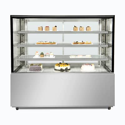 Bromic 4 tier chilled food/cake display 1500mm-FD4T1500C-NR