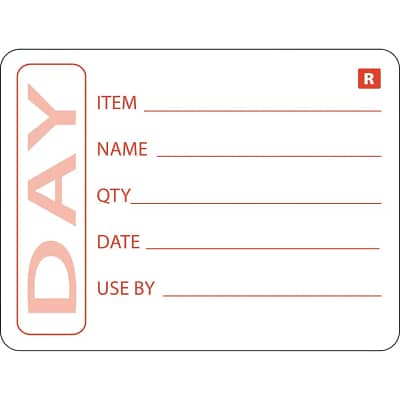 PR BUSTER - Hygiplas Removable Food Prep Label 2x2.5'' (Roll 500)
