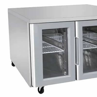 Atosa EPF3721 1360mm Two-Door Glass Fridge Table