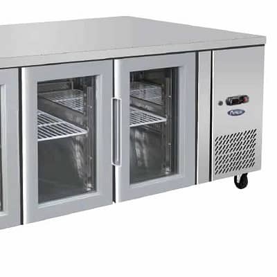 Atosa EPF3731 Three-Door Glass Cooling Fridge Table - 1795mm