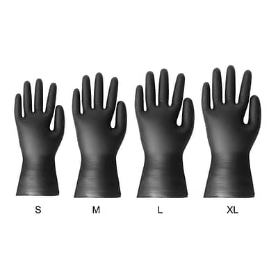 Hygiplas Vinyl Black Powder Free Gloves 100pack Full Size