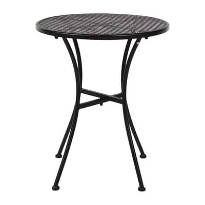 Bolero Black Steel Bistro Table – 600mm Round Design