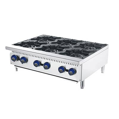 CookRite Commercial Gas Cooktop - 6 Burner, Heavy-Duty - ATHP-36-6-NG