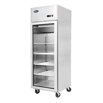 Atosa MCF8601 Upright Glass Door Freezer with GN2/1 Compatibility and Stainless Steel Finish