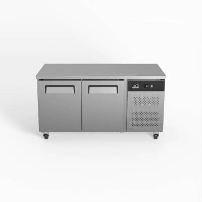 AG PAX2100TN 390L Two Door Stainless Worktop Fridge – 800mm Deep with Digital Temperature Control & 43°C Ambient Rating