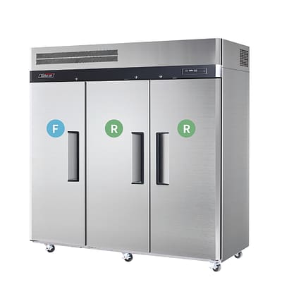 alt="Turbo Air KRF65-3(HC) - 3 door dual temp fridge freezer"