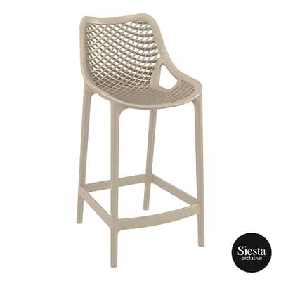 Siesta Exclusive UV Stabilised Air Barstool 65 in Taupe - for Indoor/Outdoor Use