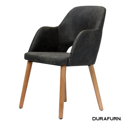 Sorbet Chair - Trojan Oak Legs/Charcoal Fabric