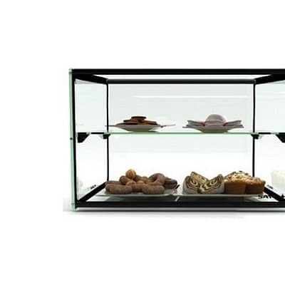 Sayl ADS0010 Two-Tier Ambient Display with Rear Sliding Perspex Doors and Tempered Glass