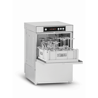 Asber GE-400BDD Underbench Glass Dishwasher, 400x400mm, Compact Stainless Steel