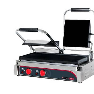 Anvil TSS3001 Double Flat Panini Press with 480mm x 225mm Non-Stick Cooking Surface