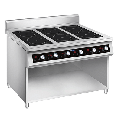 ElectMax EIC9-1200P 6 Burner Induction Cooker, 900 Series, 1200mm, Stainless, 30kW