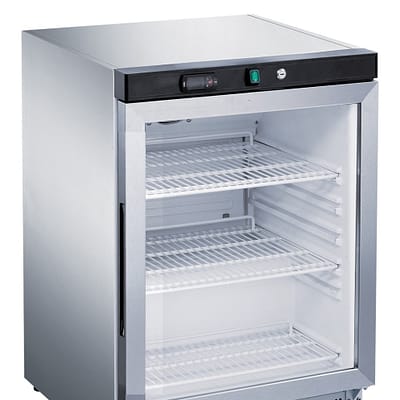 FED-X XR200SG 130L Single Glass Door Bar Fridge, Stainless Steel, Digital Control