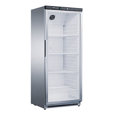 FED-X XR600SG 570L Single Glass Door Display Fridge, Stainless Steel, Digital Control