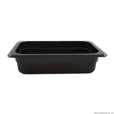 FED JW-P134B Heavy-Duty Black Polypropylene 1/3 Gastronorm Pan with 100mm Depth