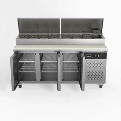 3 Door Saladette with 1/3 GN trays x 8