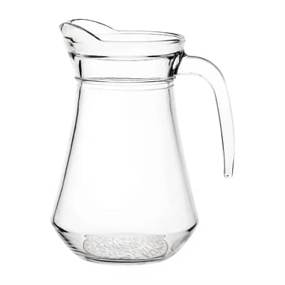 Olympia Glass Jugs 1Ltr - Pack of 6 for Commercial and Professional Use.