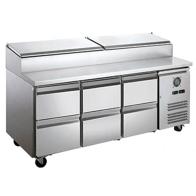 FED-X XSS7C18S3V-6D 6 Drawer Salad Counter Prep Fridge