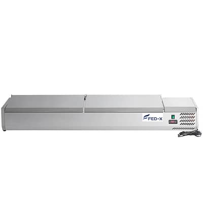 FED-X XVRX1800/380S Salad Bench with Stainless Steel Lids and 8× GN Pan Capacity