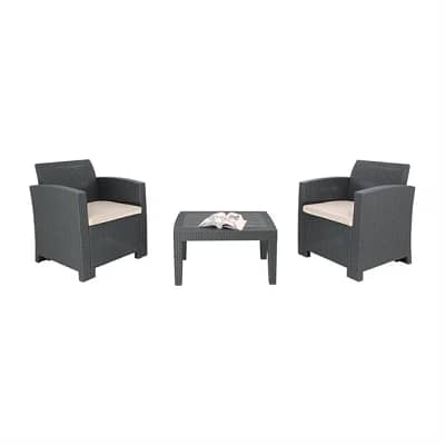Bolero DR309 Armchair & Table Set – Grey, Outdoor Use
