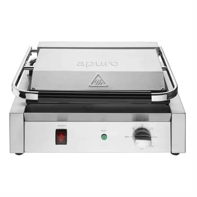 Apuro CU602-A Bistro Ribbed Contact Grill – Large 2.2kW Commercial
