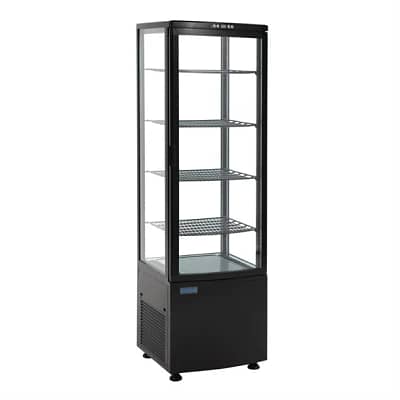Polar C-Series 235L Curved Glass Display Fridge - Black Commercial Merchandiser