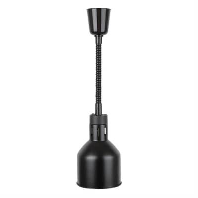 Apuro DR759-A Retractable Matte Black Heat Lamp – 250W Commercial Food Warmer