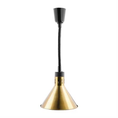 Apuro DY465-A Retractable Conical Gold Heat Shade – 250W Commercial Food Warmer
