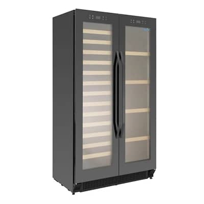 Polar GL097-A Dual Zone Beverage Fridge – 365L Commercial Upright Display with Wine and Beer Storage