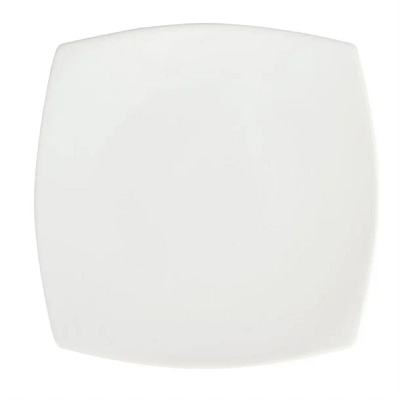 Olympia U170 Whiteware Rounded Square Plates – 240mm Porcelain (12 Pack)