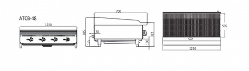 CookRite 1220mm NG Char Rock Broiler – ATCB-48-NG - Image 2