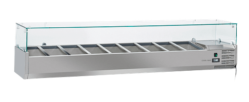 Anvil VRX2000 Refrigerated Glass Canopy Unit with 9×1/3 GN Pan Capacity and Digital Thermostat