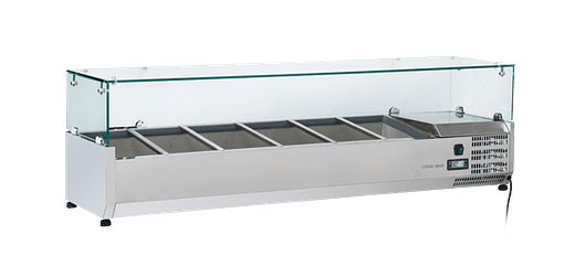 Anvil VRX1500 Refrigerated Glass Ingredient Unit with 6 GN Pan Capacity – 1500mm Wide