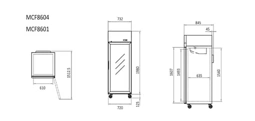 Atosa MCF8601 Single Glass Door Freezer – 670L, Top Mount, 43°C Ambient - Image 2