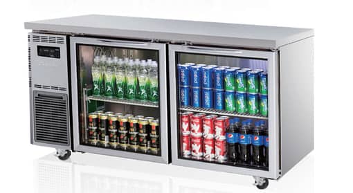 Turbo Air KGR15-2 Sleek Under Counter Glass Door Refrigerator