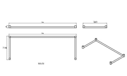 KitchenKnock 1800x800 Workbench Leg Brace - Model 631607 - Image 2