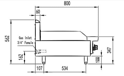 CookRite AT80G9C-C-NG 900mm NG Char Grill – 3 Burner - Image 3