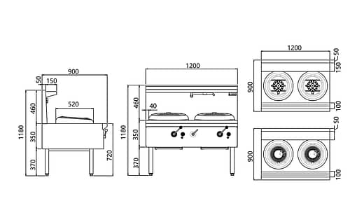 JASPER Double Wok Range(duckbill burner) LPG or NG sku: JA-2DB - Image 4