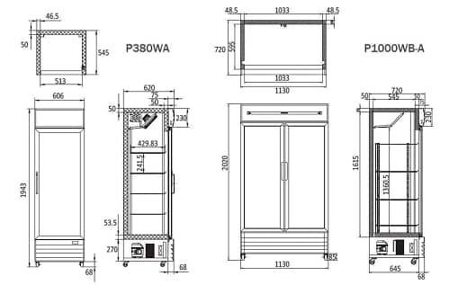 Atosa P380W-A 1 Glass Door Refrigerator - 380L Capacity - Image 6