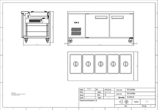 PG180FA-B Bench Station Two Door - 5×1/1 GN Pans - Image 2