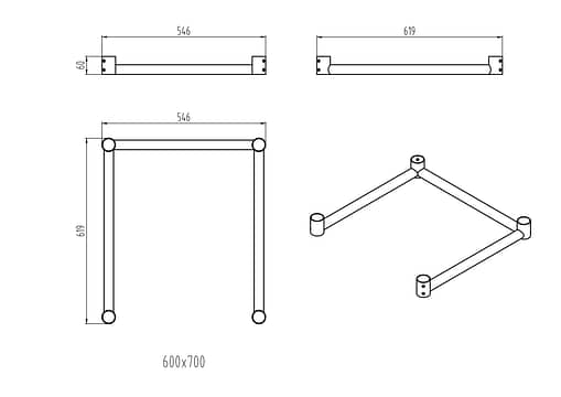 KitchenKnock 600x700 Workbench Leg Brace - Model 631611 - Image 2