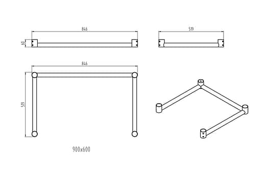 KitchenKnock 900x600 Workbench Leg Brace - Model 631610 - Image 2