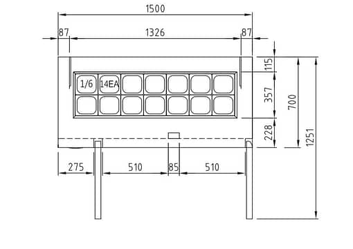 Turbo Air KHR15-2(HC) - 2 Door Salad Prep Table Refrigerator 1500mm - Image 4