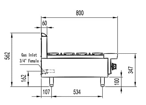 CookRite AT80G6B-C-NG 800 Series Open 6 Burner Cooktop - Image 3
