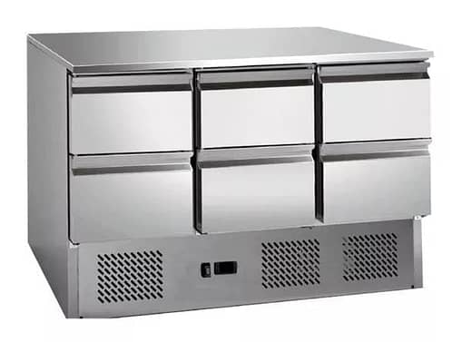 6 drawers S/S Compact Workbench Fridge - GNS1300-6D - Image 2